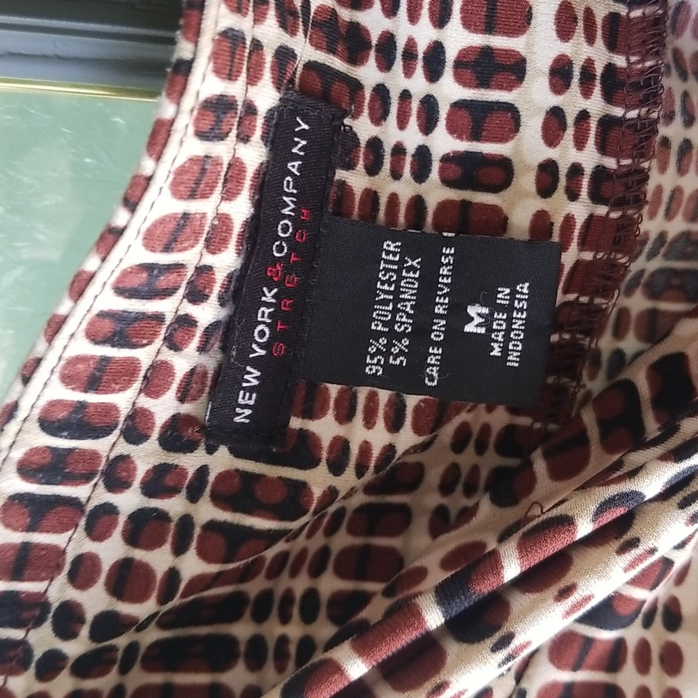 New York And Company Brown Patterned Skirt - Picture 7 of 7